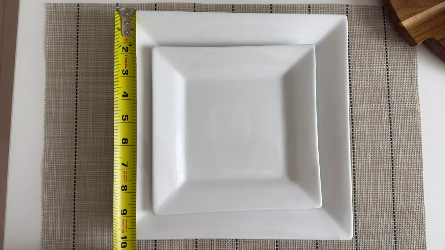 Forum Square Ceramic Dinner Plates and Salad Plates- Set of 4 - photo 3