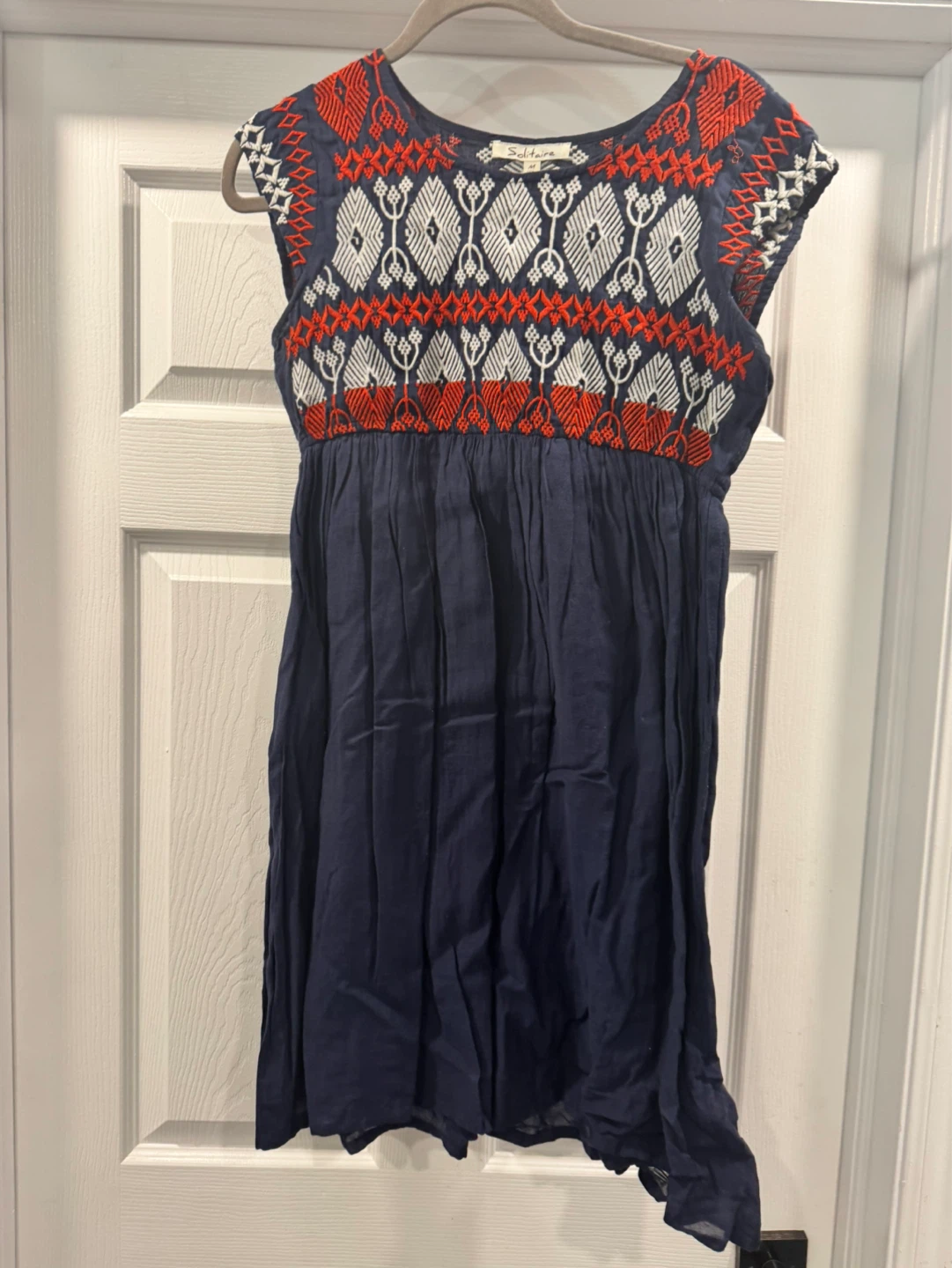 Navy Blue Embroidered Dress - photo 4