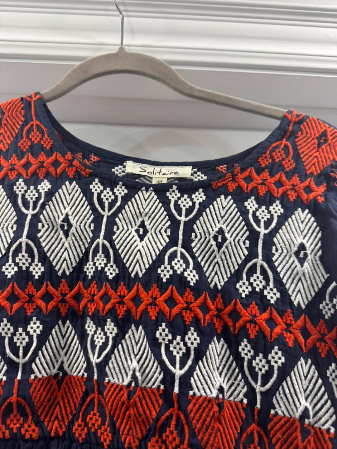Navy Blue Embroidered Dress - photo 3