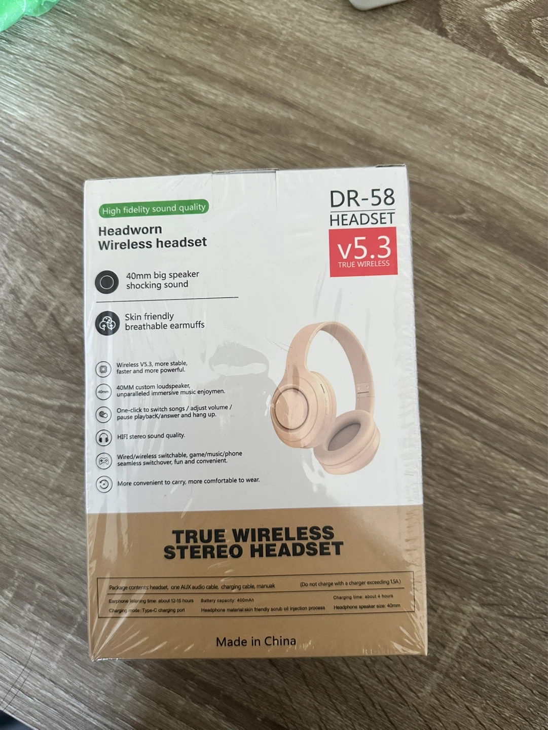 Headworn Wireless Headset DR-58 V5.3 True Wireless