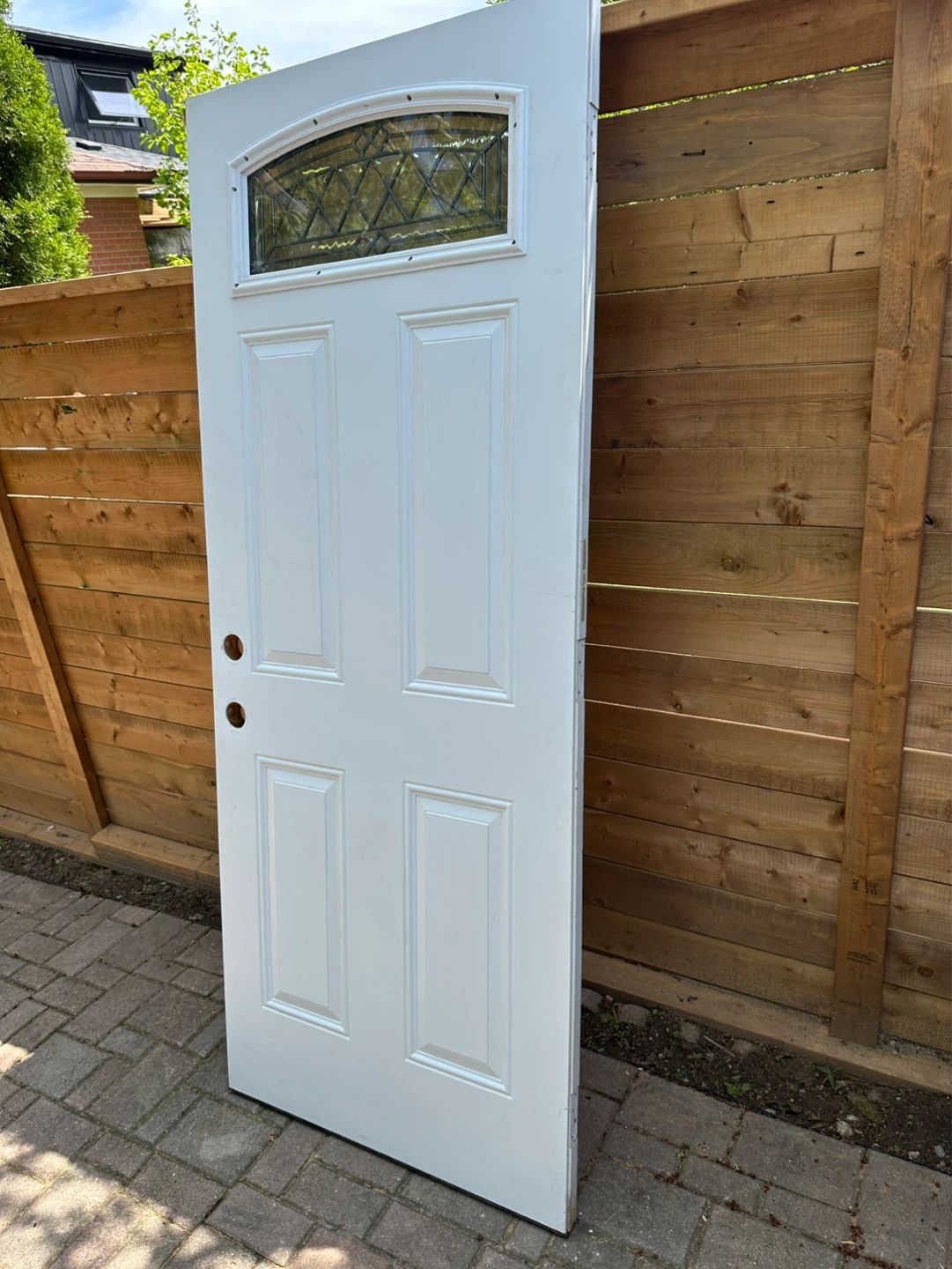 🚪 Exterior Steel Door w/ Decorative Glass — 32x79