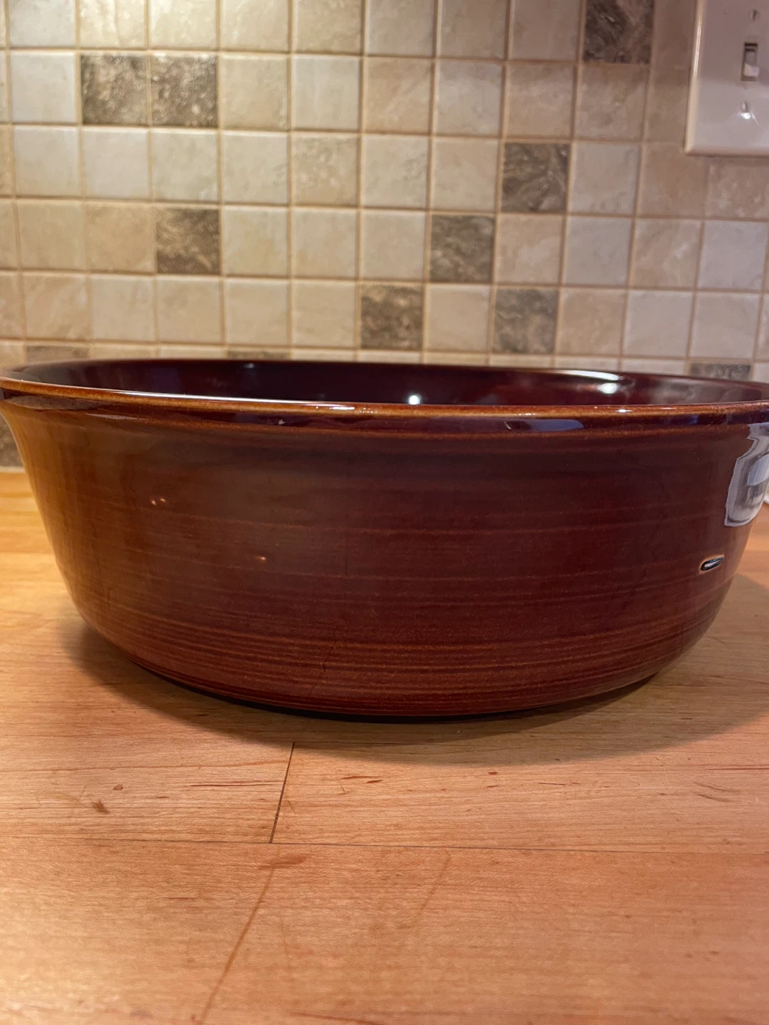 Brown Ceramic Mixing Bowl