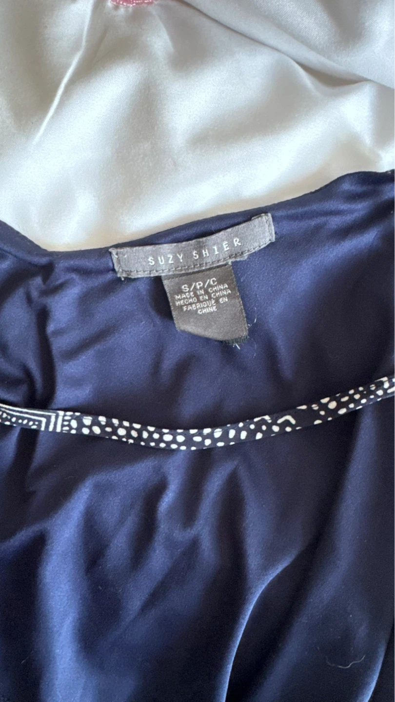 Suzy Shier Navy Blue Patterned Cami - photo 4