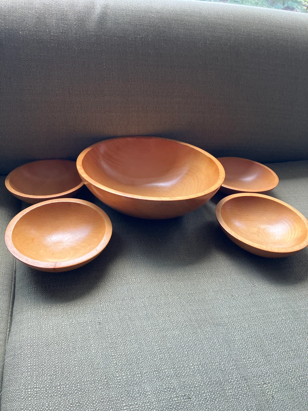 Set of 5 Baribocraft Wood Bowls - Made in Canada