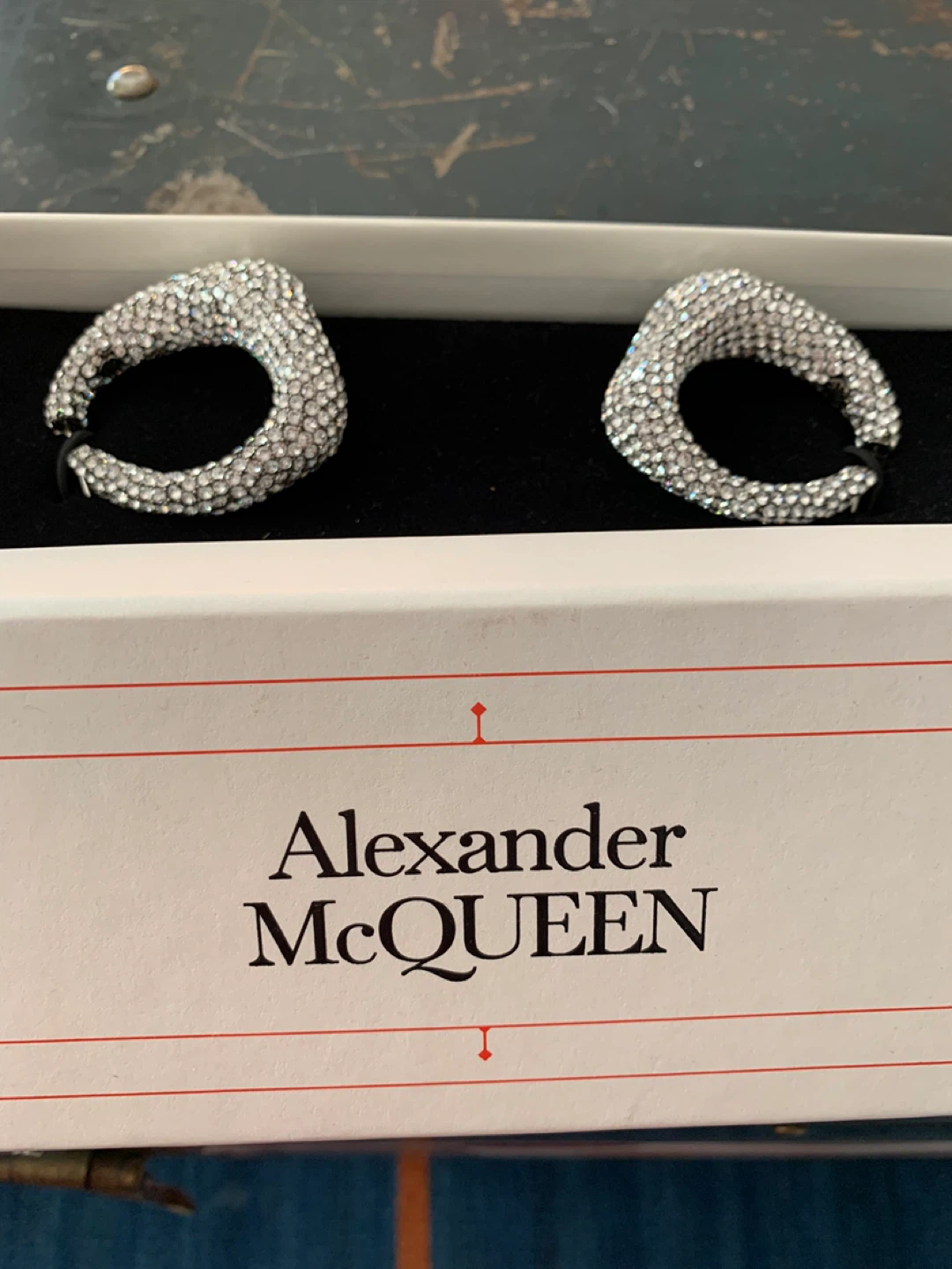 Alexander McQueen Pave Crystal Earrings