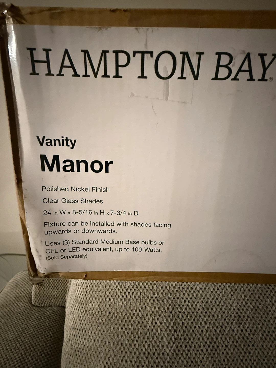 Hampton Bay Manor Vanity Light Fixture - photo 2