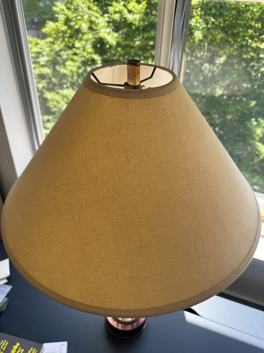 Clear Crystal Table Lamp with Beige Shade - photo 2
