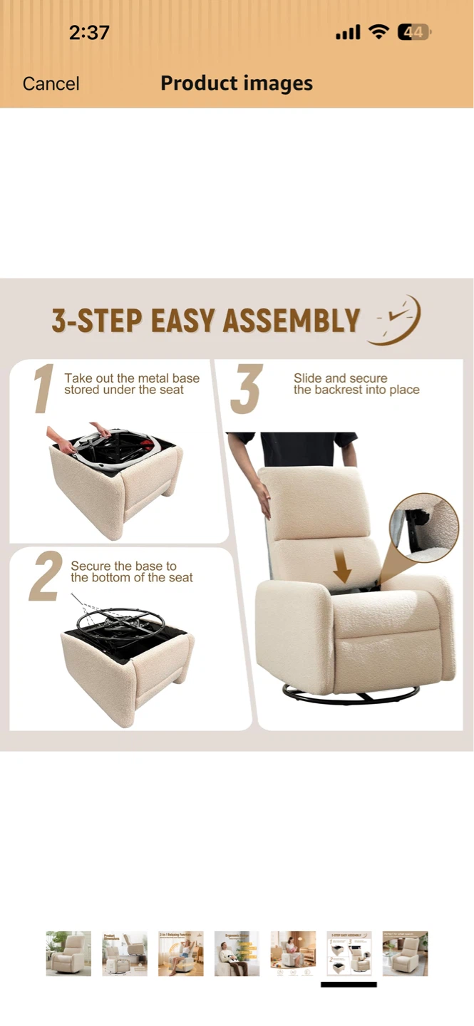 Swivel Rocker Recliner Chair - photo 4