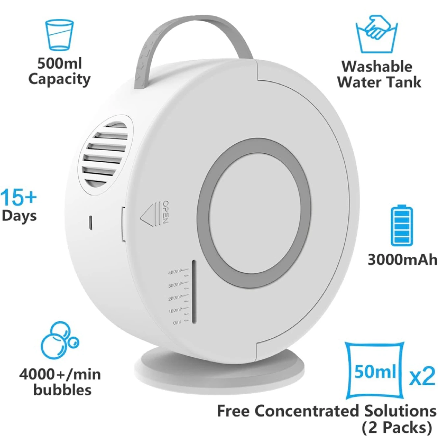 Rechargeable, 90° 360° Auto Rotatable Bubble Maker - photo 5