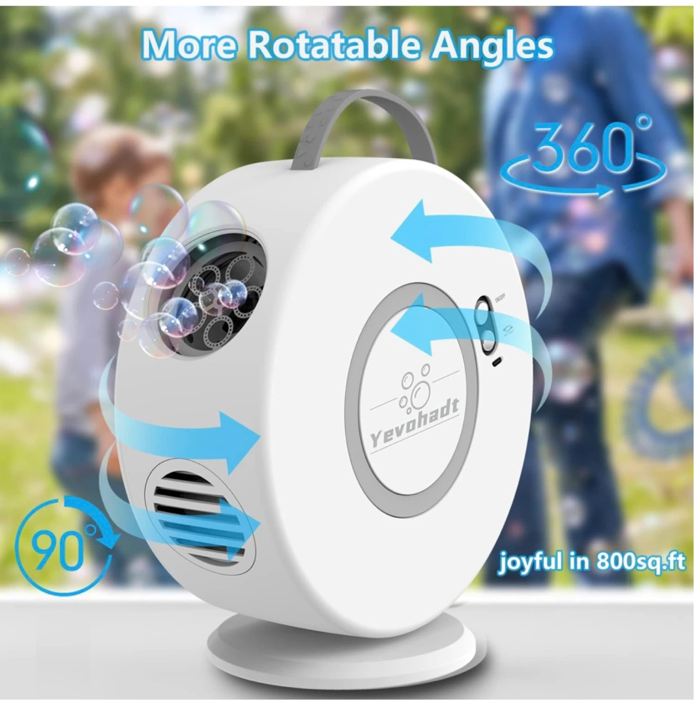 Rechargeable, 90° 360° Auto Rotatable Bubble Maker - photo 3