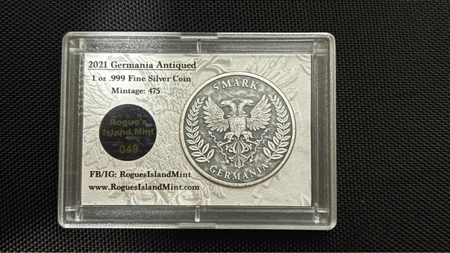 2021 Germania 1 oz .999 Fine Silver Coin - photo 2