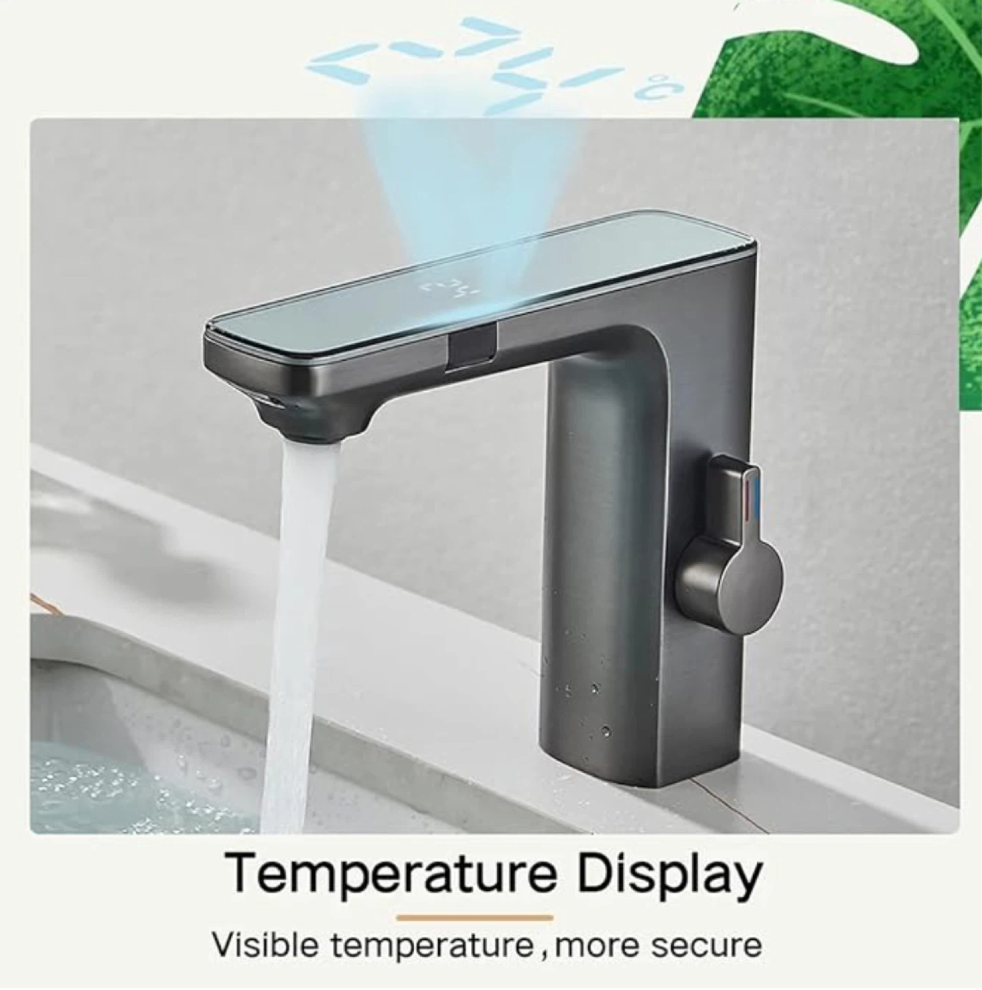 Automatic Bathroom Faucet with Temperature Display - photo 3