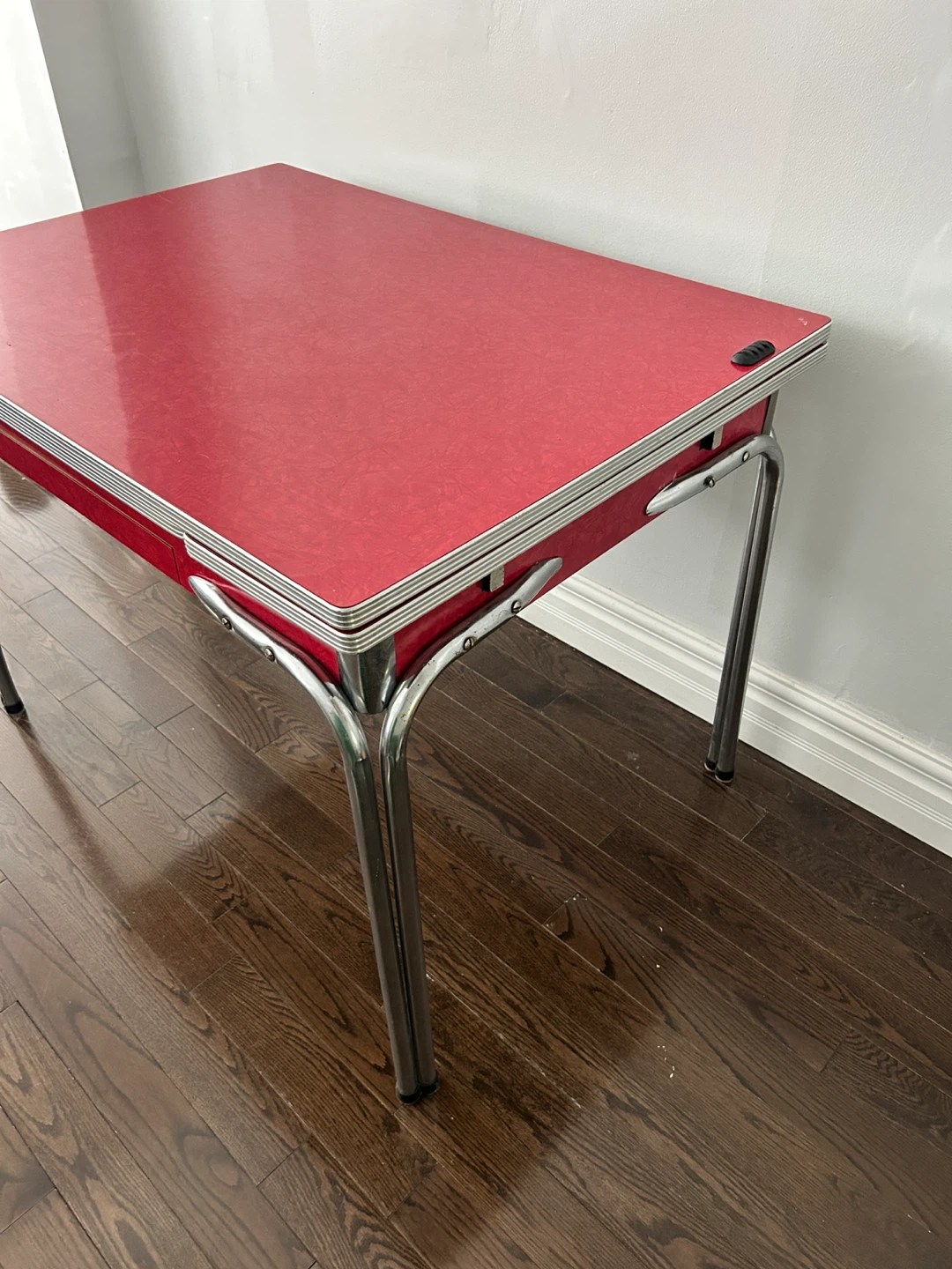 Vintage Red Table with Drawer - photo 5