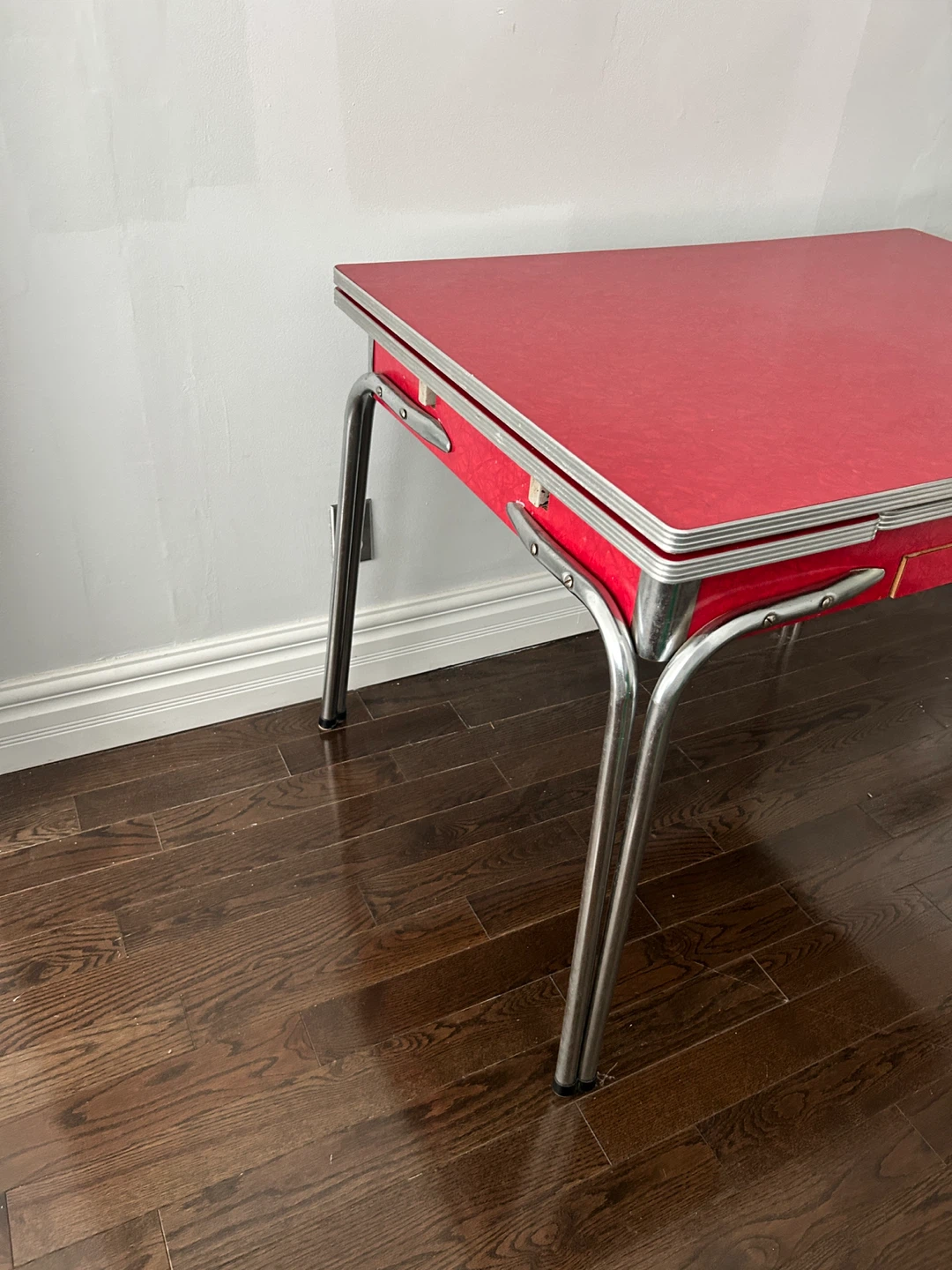 Vintage Red Table with Drawer - photo 4