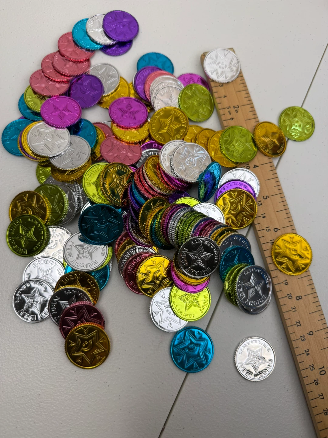 Plastic Coins - Assorted Colours