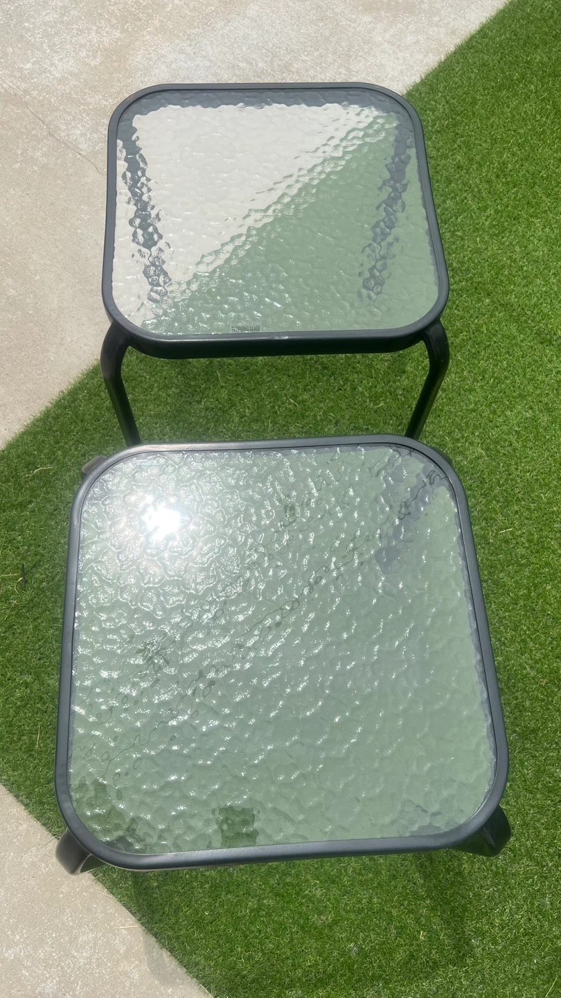 Set of 2 Glass Top Side Tables - photo 3