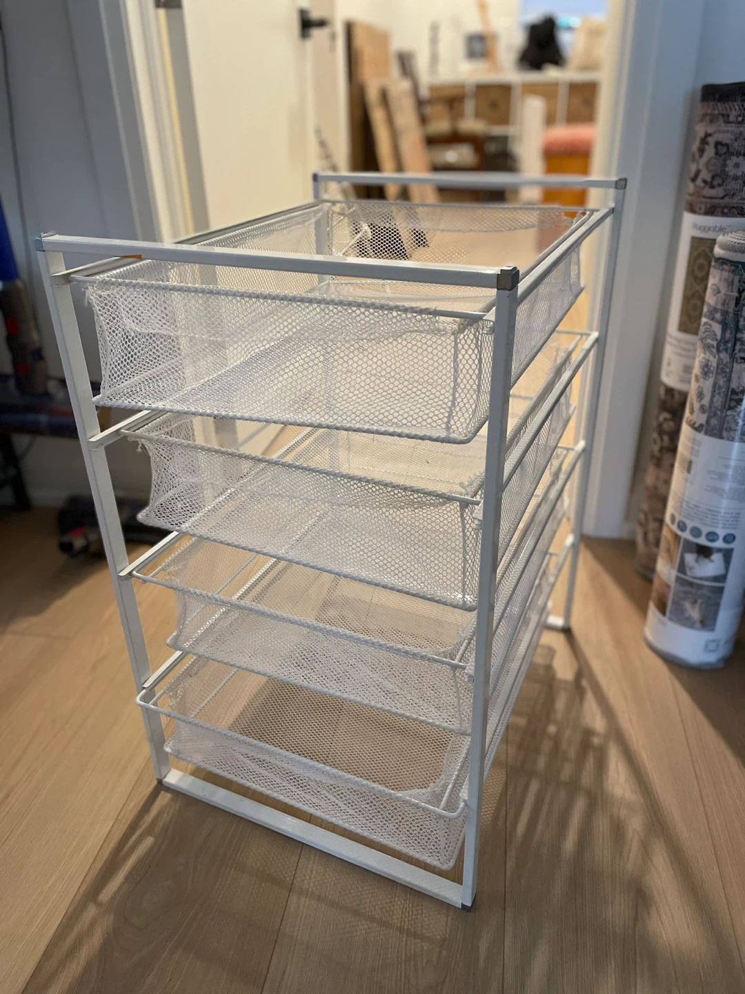 White 5-Drawer Mesh Cart