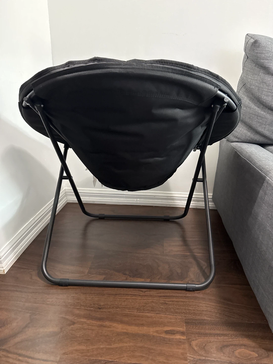 Black Plush Moon Chair - photo 2