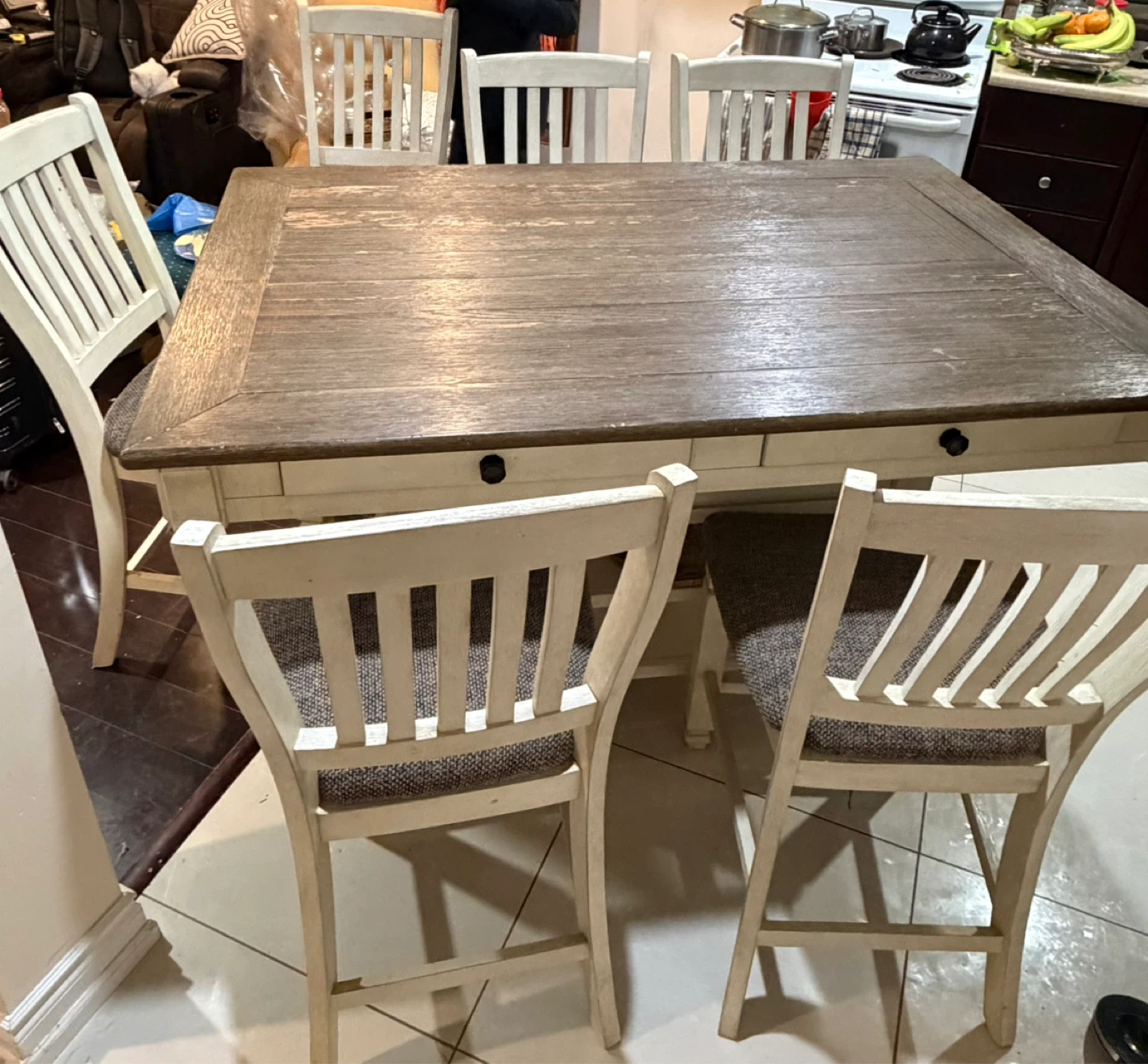 Ashley Dining Table Set w/ Storage & Chairs