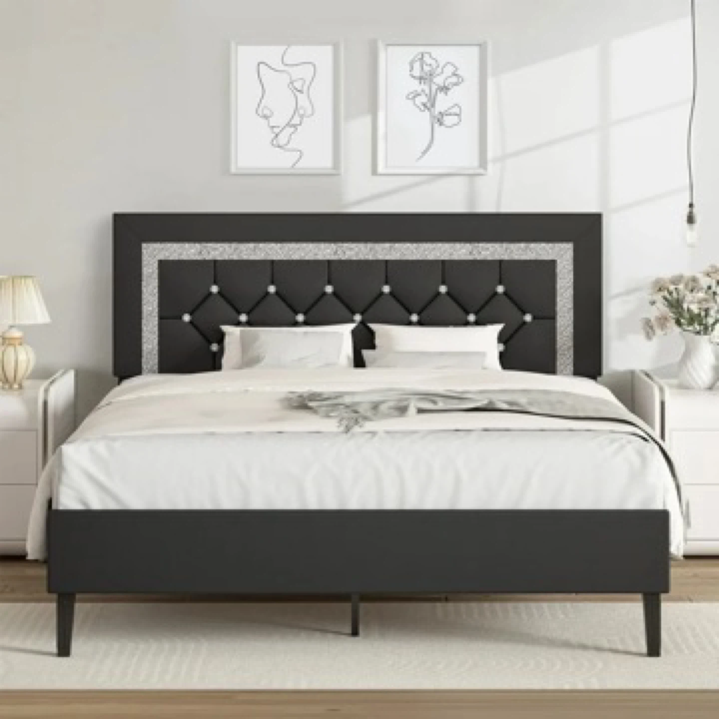 4 EVER WINNER Full Bed Frame with Headboard