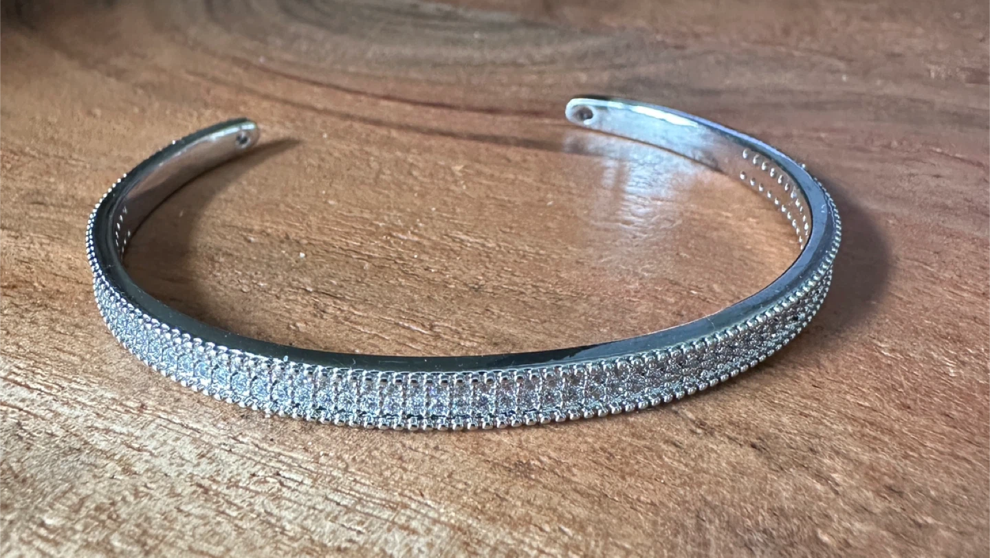 Sparkly Silver Bangle Bracelet