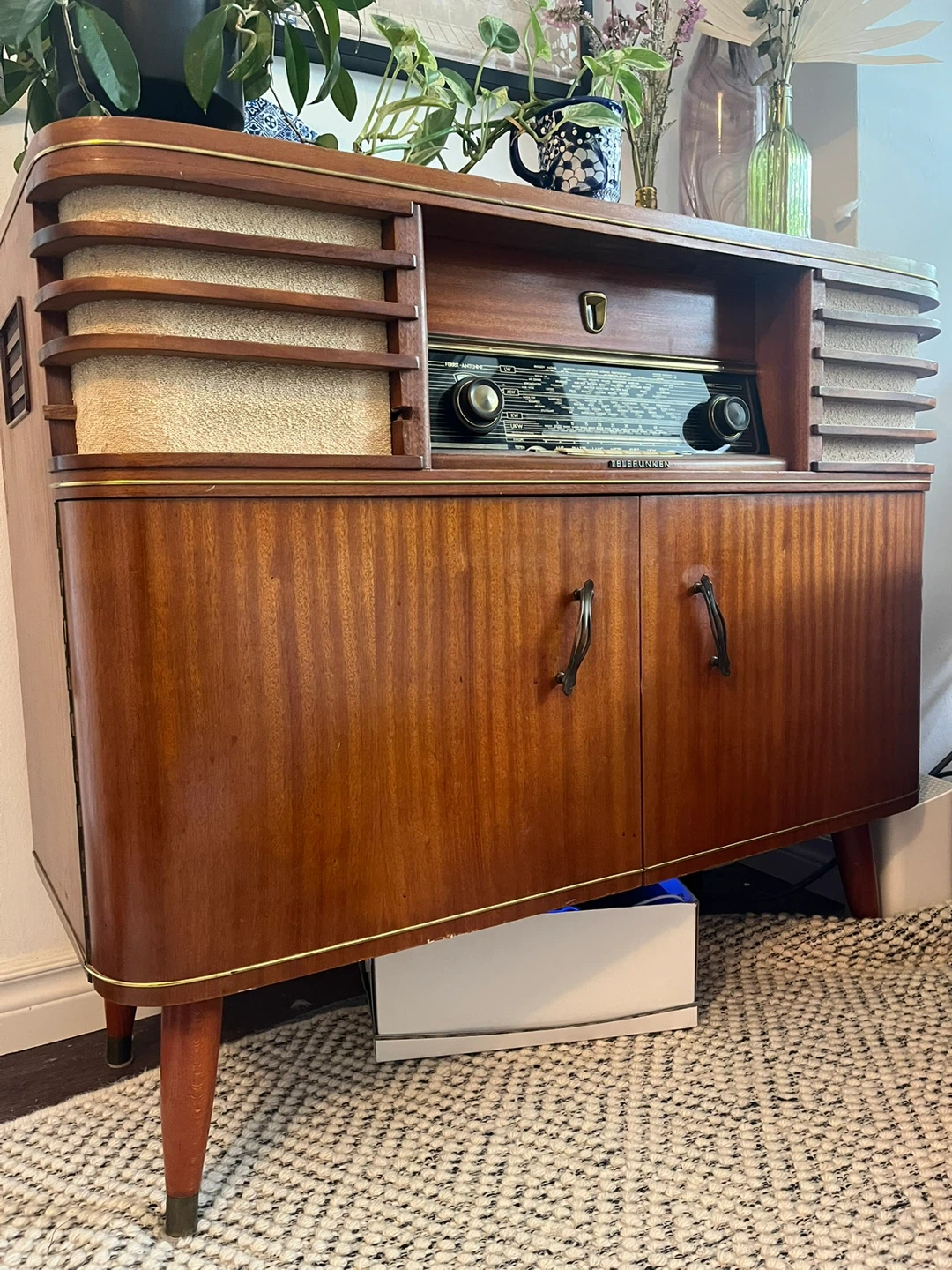 Vintage Telefunken Console Stereo Radio & Turntable