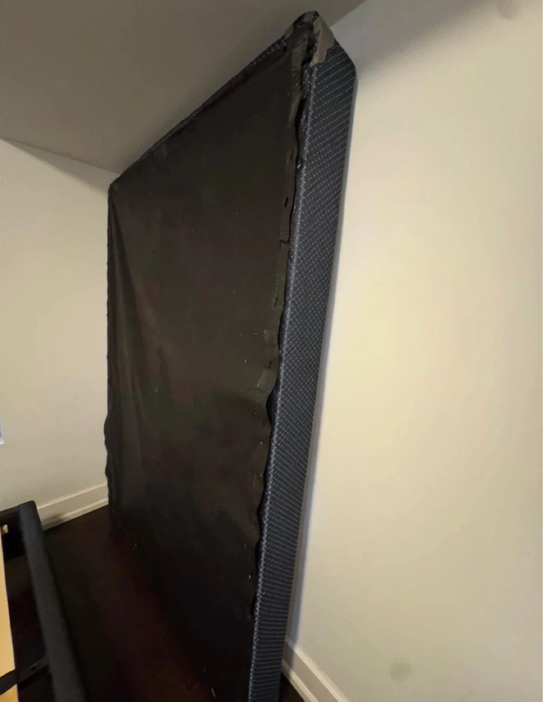 Black Tufted Upholstered Bed Frame with Spring box - photo 5