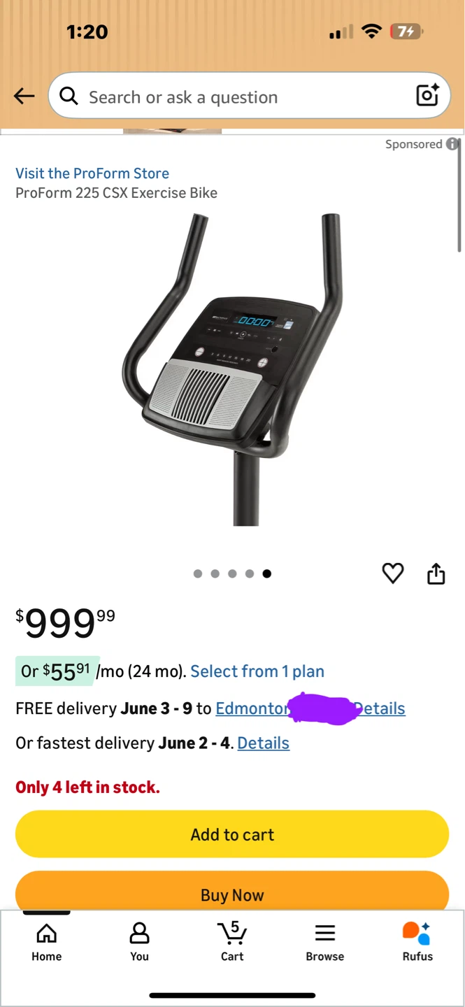 ProForm 225 CSX Exercise Bike