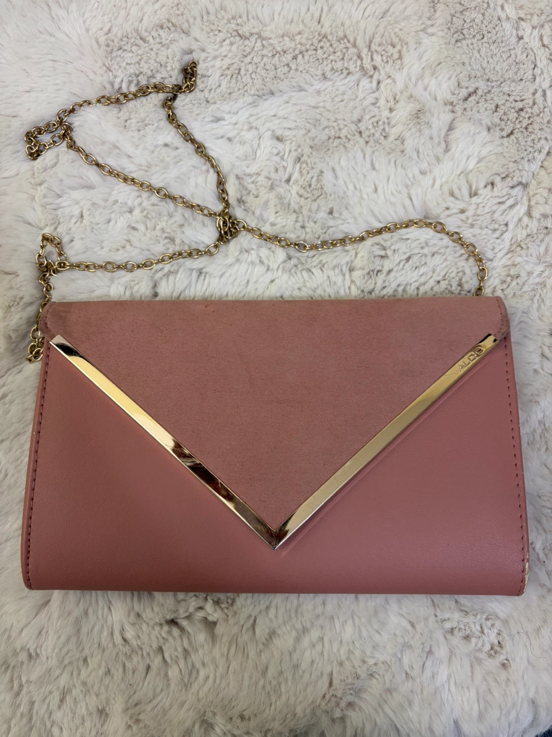 ALDO Rose Clutch with Gold Chain