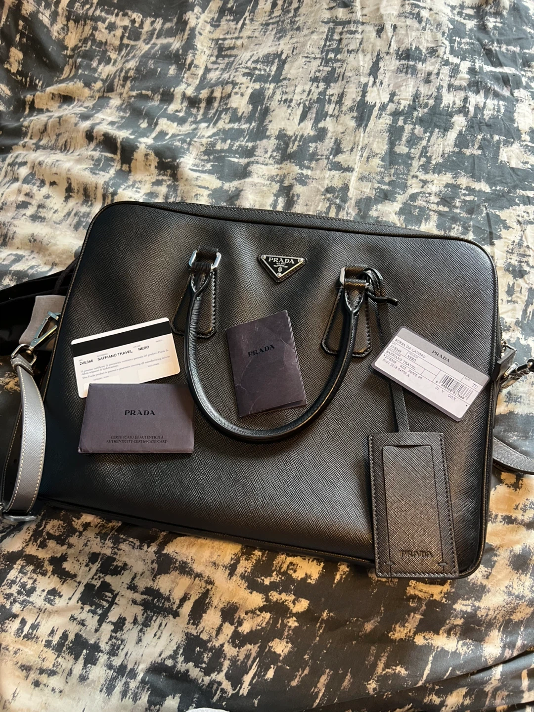 Prada saffiano leather work bag