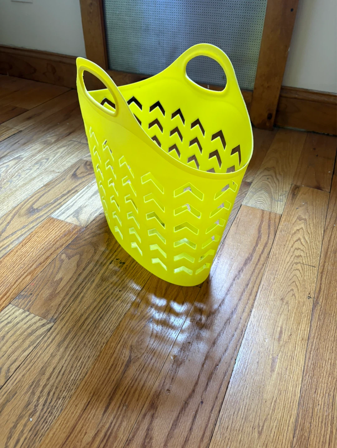Yellow Plastic Storage Basket with Handles - photo 2