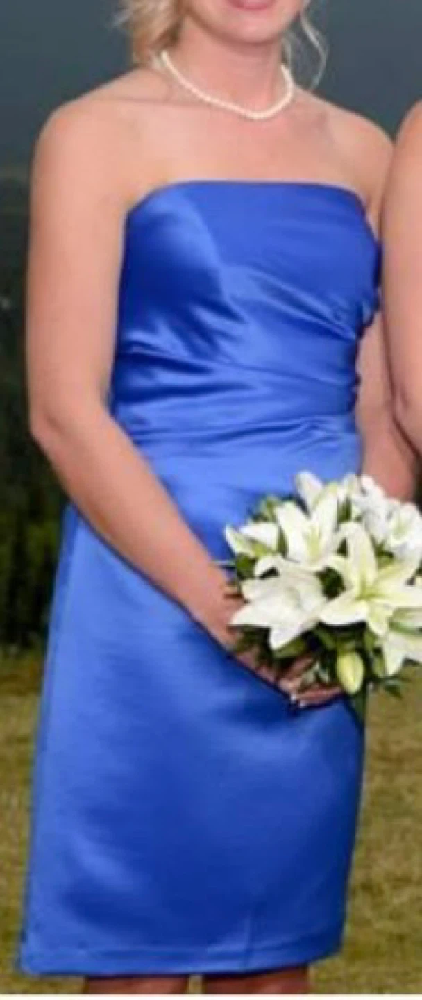After Six Blue Strapless Bridesmaid Dress Size 6 - photo 3