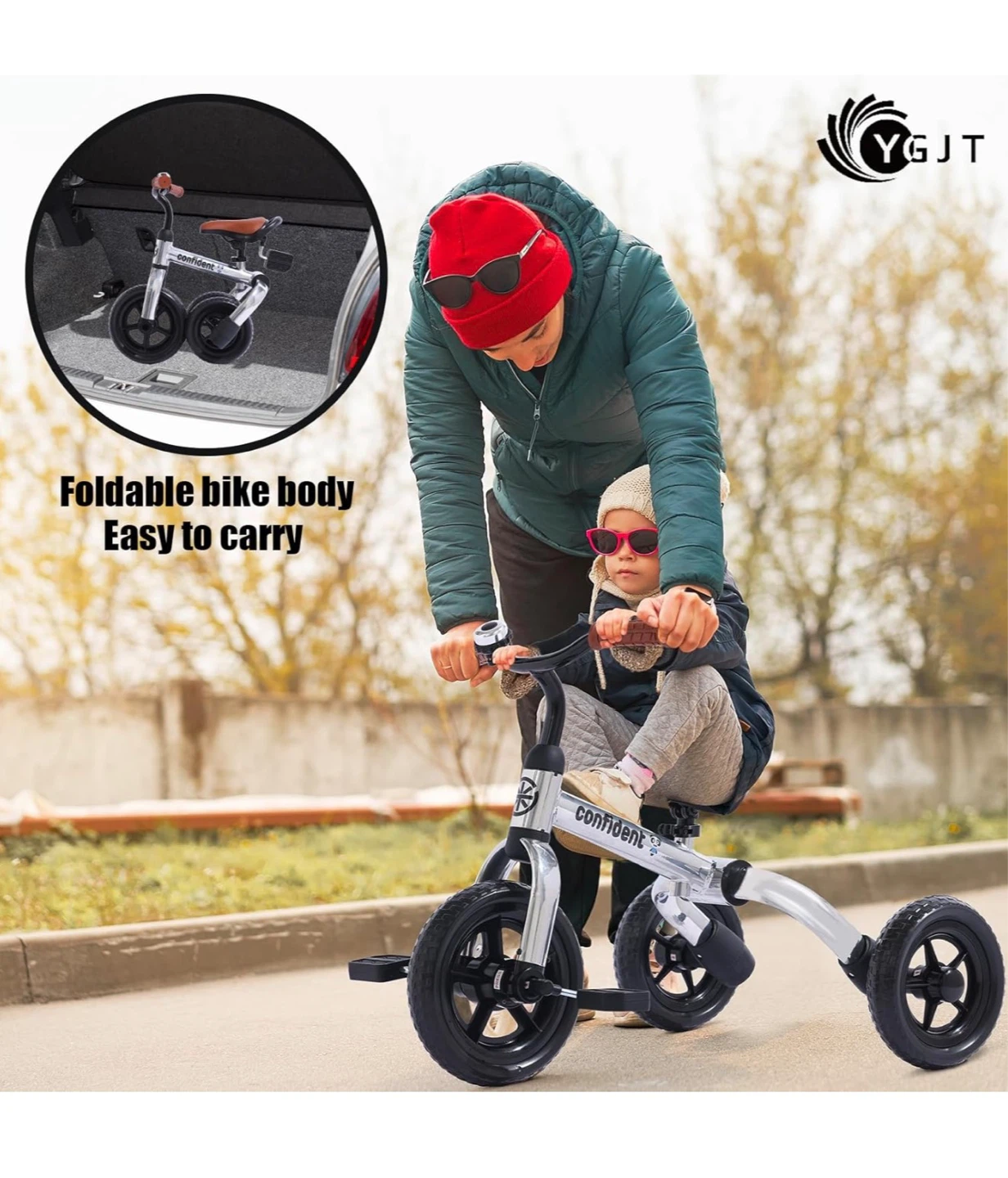 Confident 3-in-1 Kids Balance Bike Tricycle - Glitter Grey 31T - photo 3