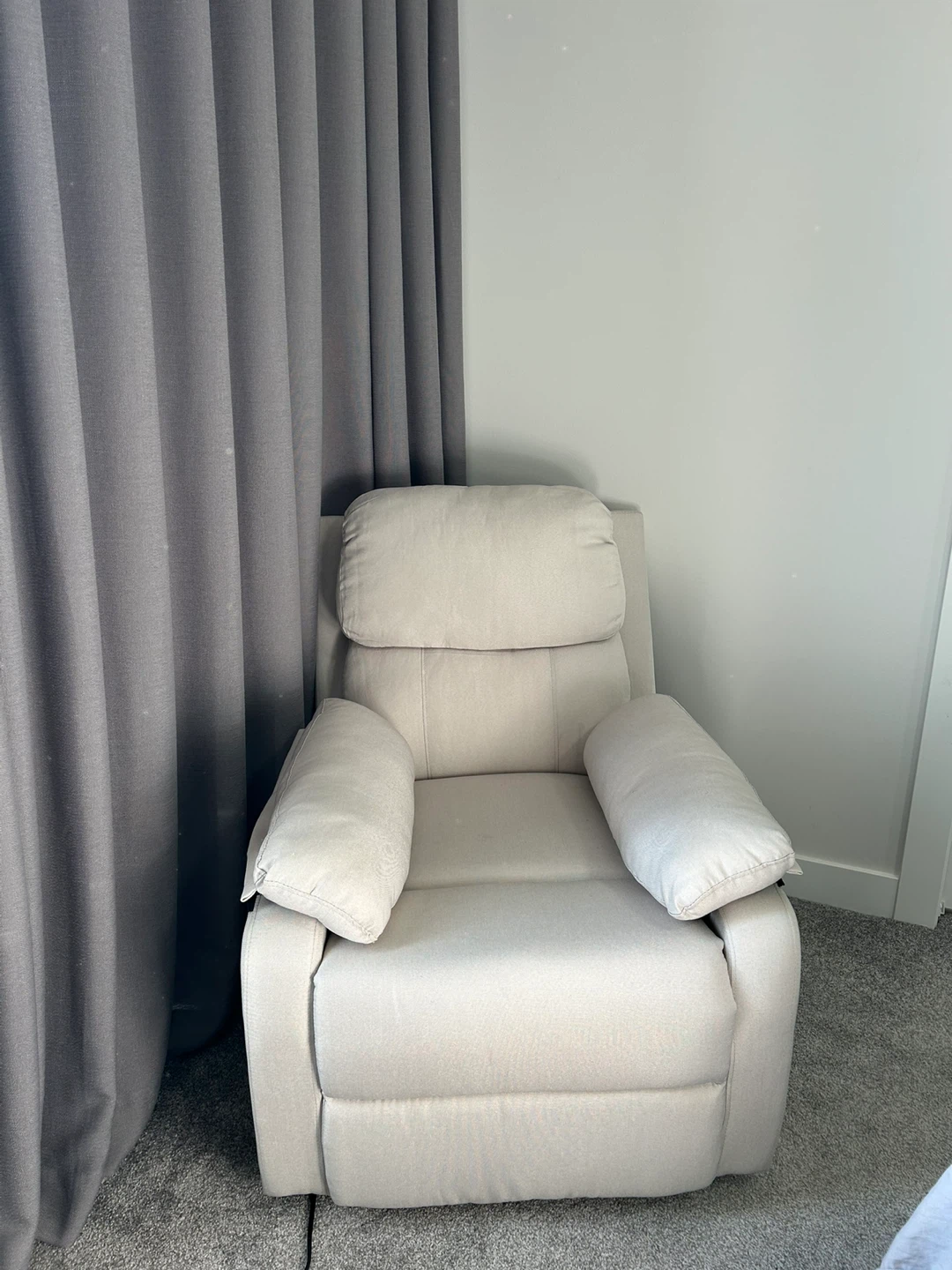 Cream Fabric Recliner Nursing Chair