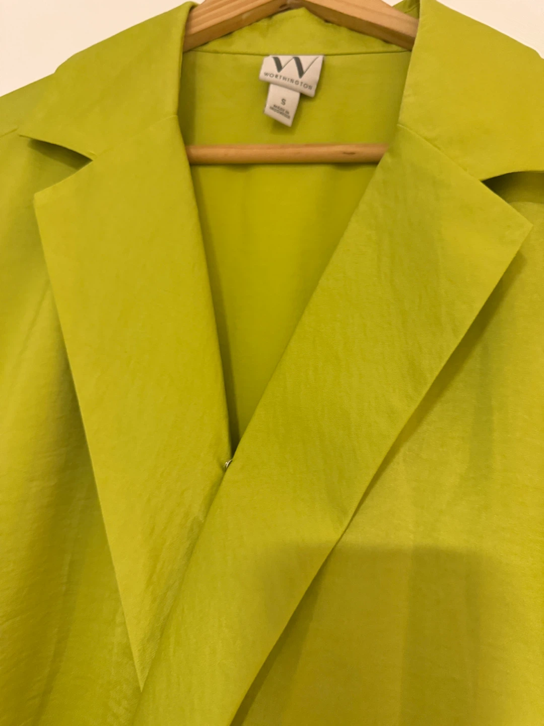 Worthington Women's Lime Green Collared Short Sleeve Top Size S - photo 2