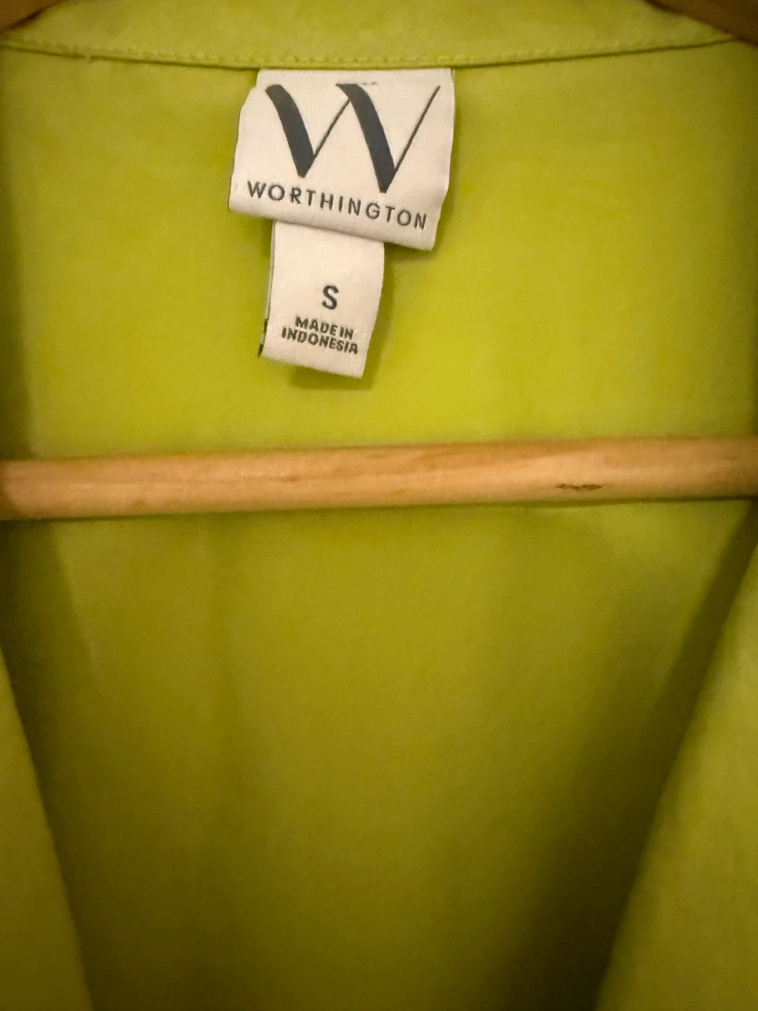 Worthington Women's Lime Green Collared Short Sleeve Top Size S - photo 3