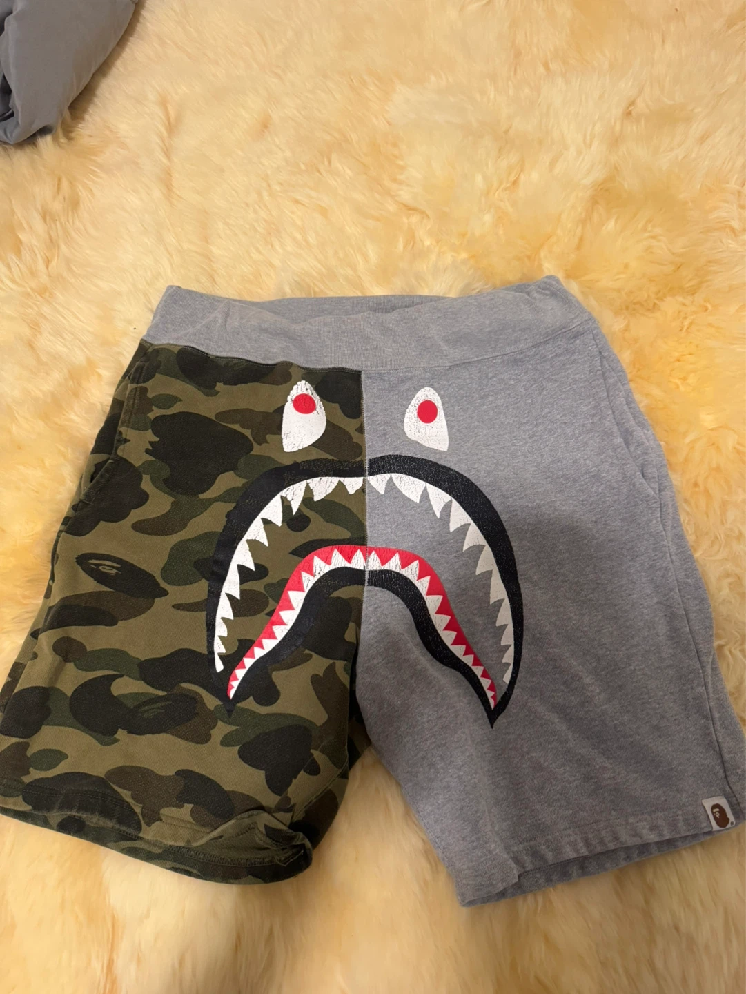BAPE Shark Camo Grey Shorts Size M