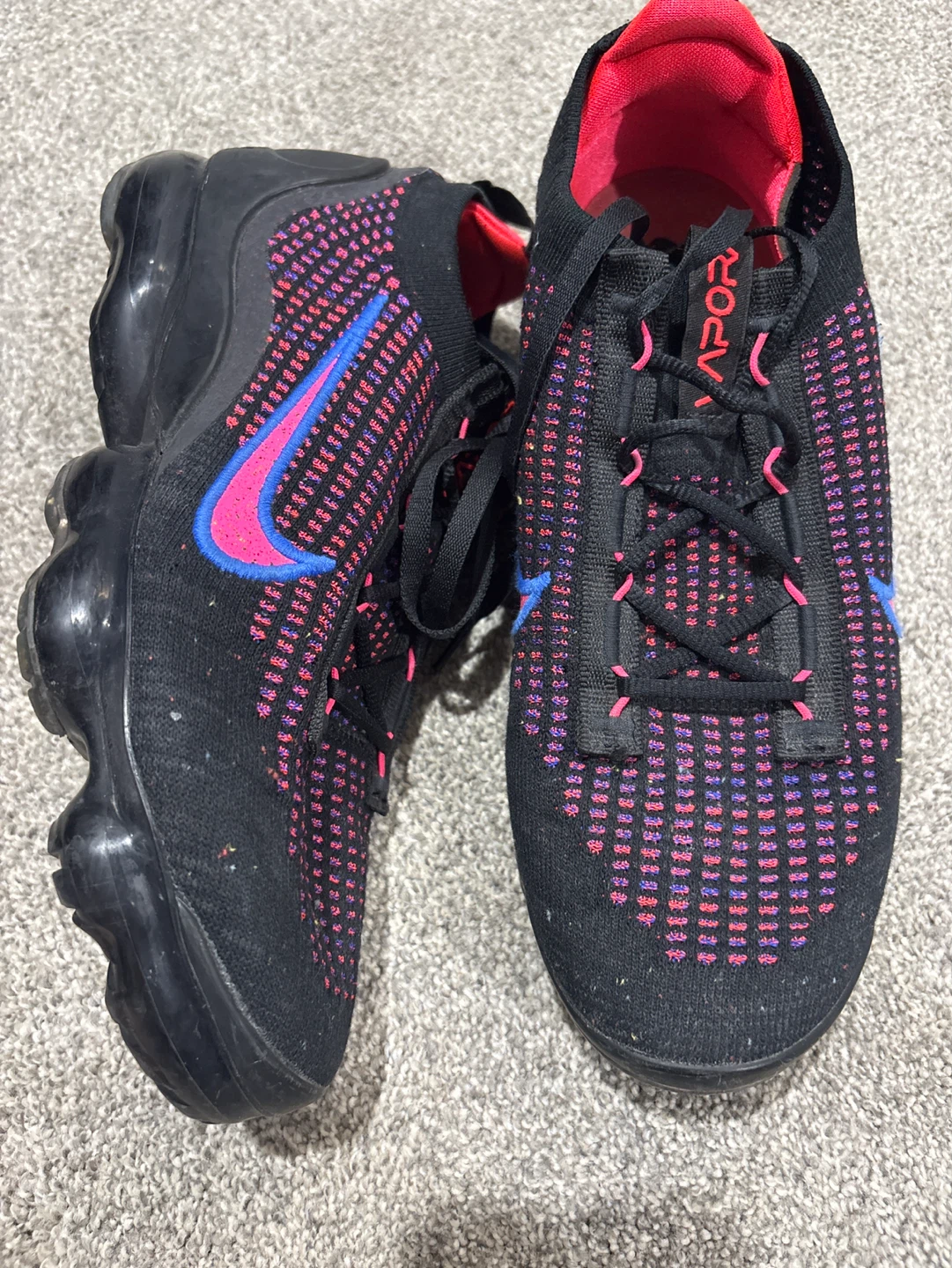 Nike Air VaporMax 2021 Flyknit Shoes Black Pink Blue - photo 2