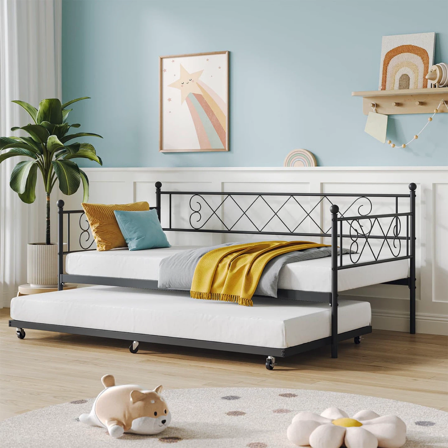 Garvee Twin Metal Daybed with Trundle
