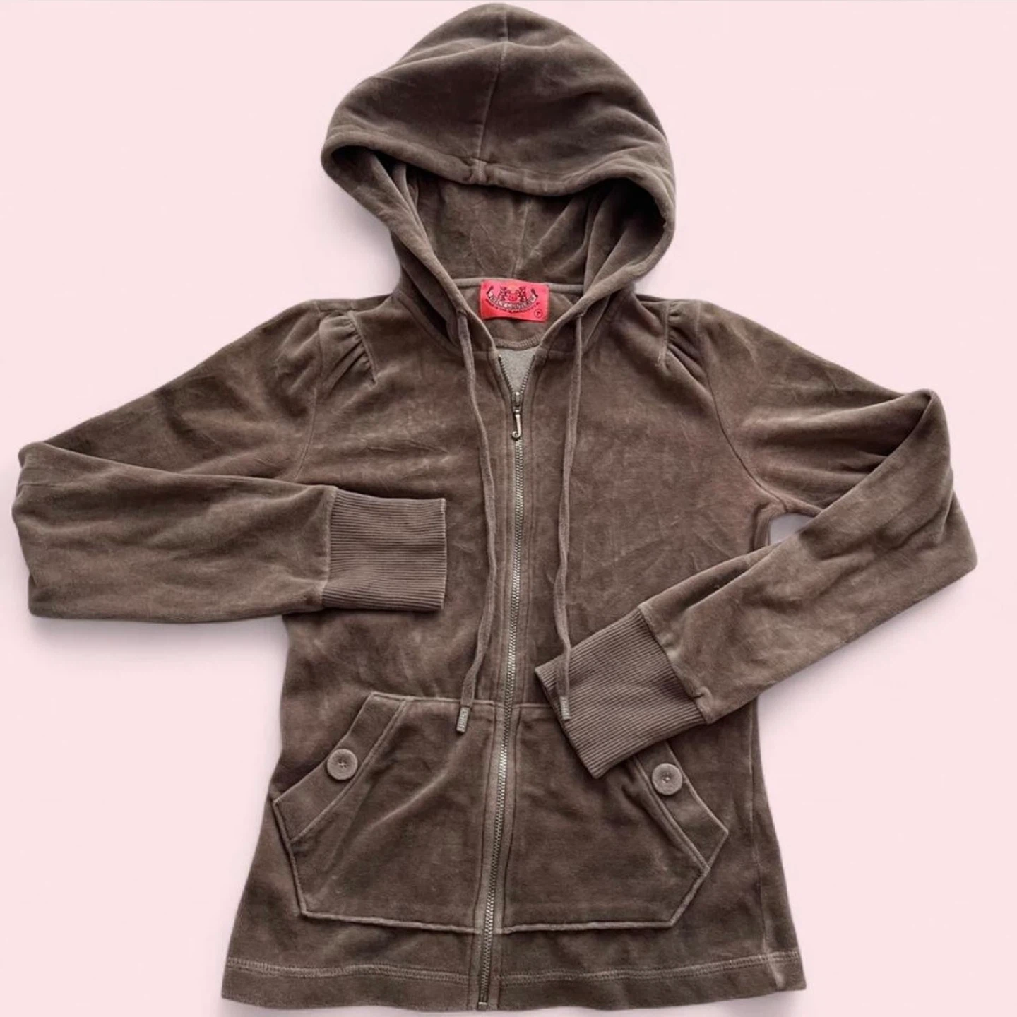 Brown Juicy Couture velour zip up hoodie