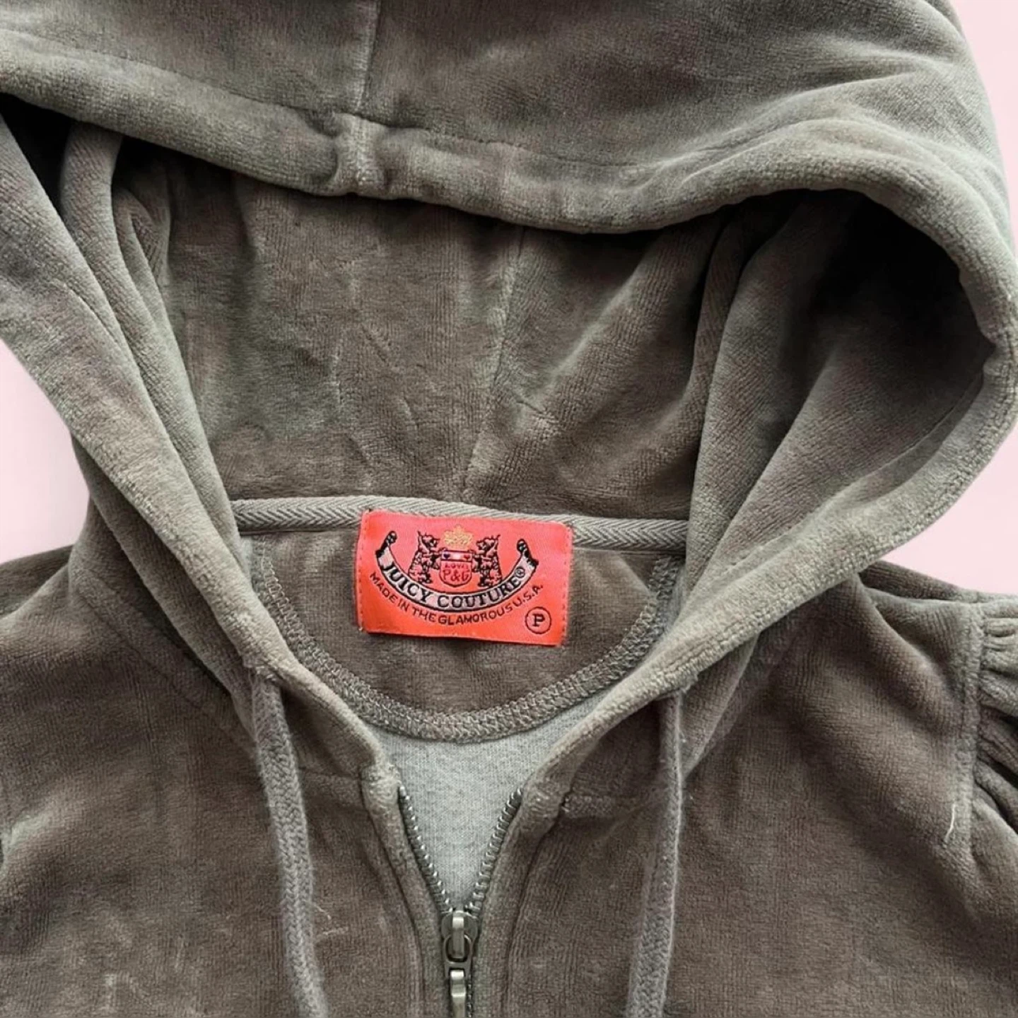 Brown Juicy Couture velour zip up hoodie - photo 3