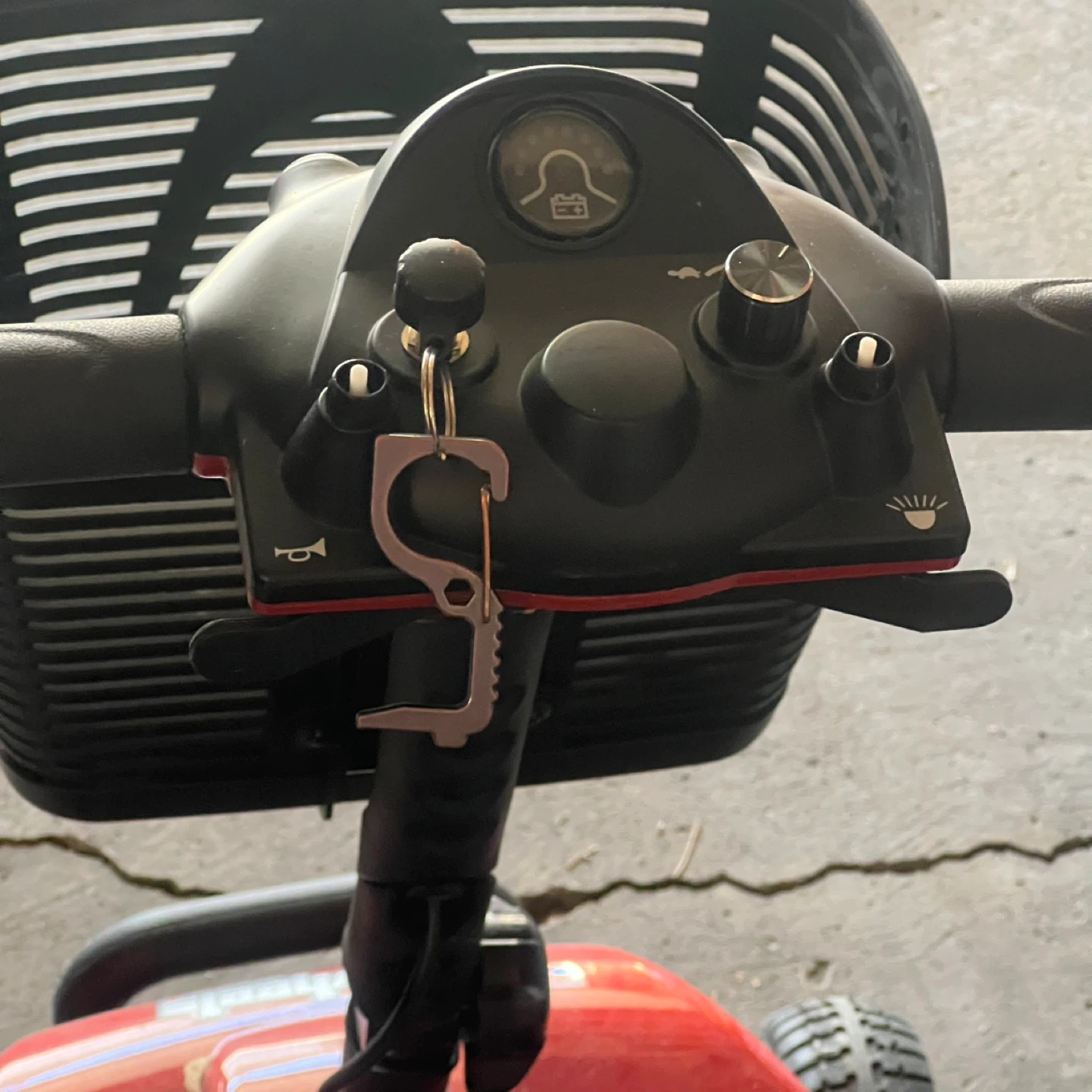 E-Wheels Medical Red Mobility Scooter with Basket