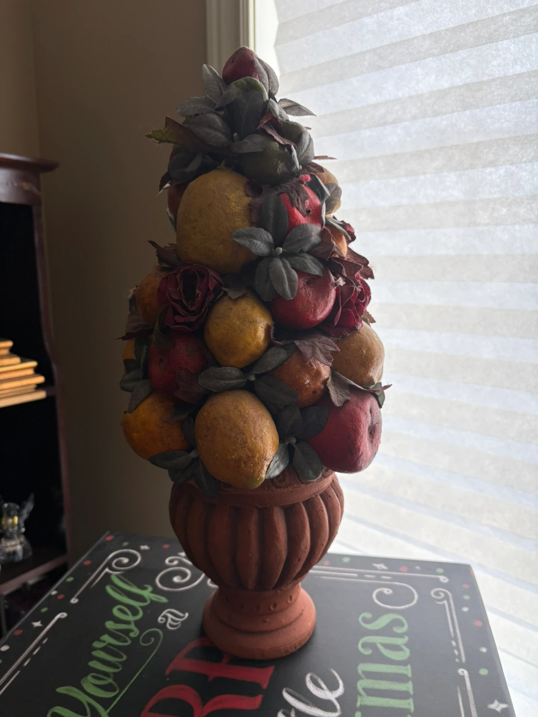 Artificial Fruit Topiary with Urn Base