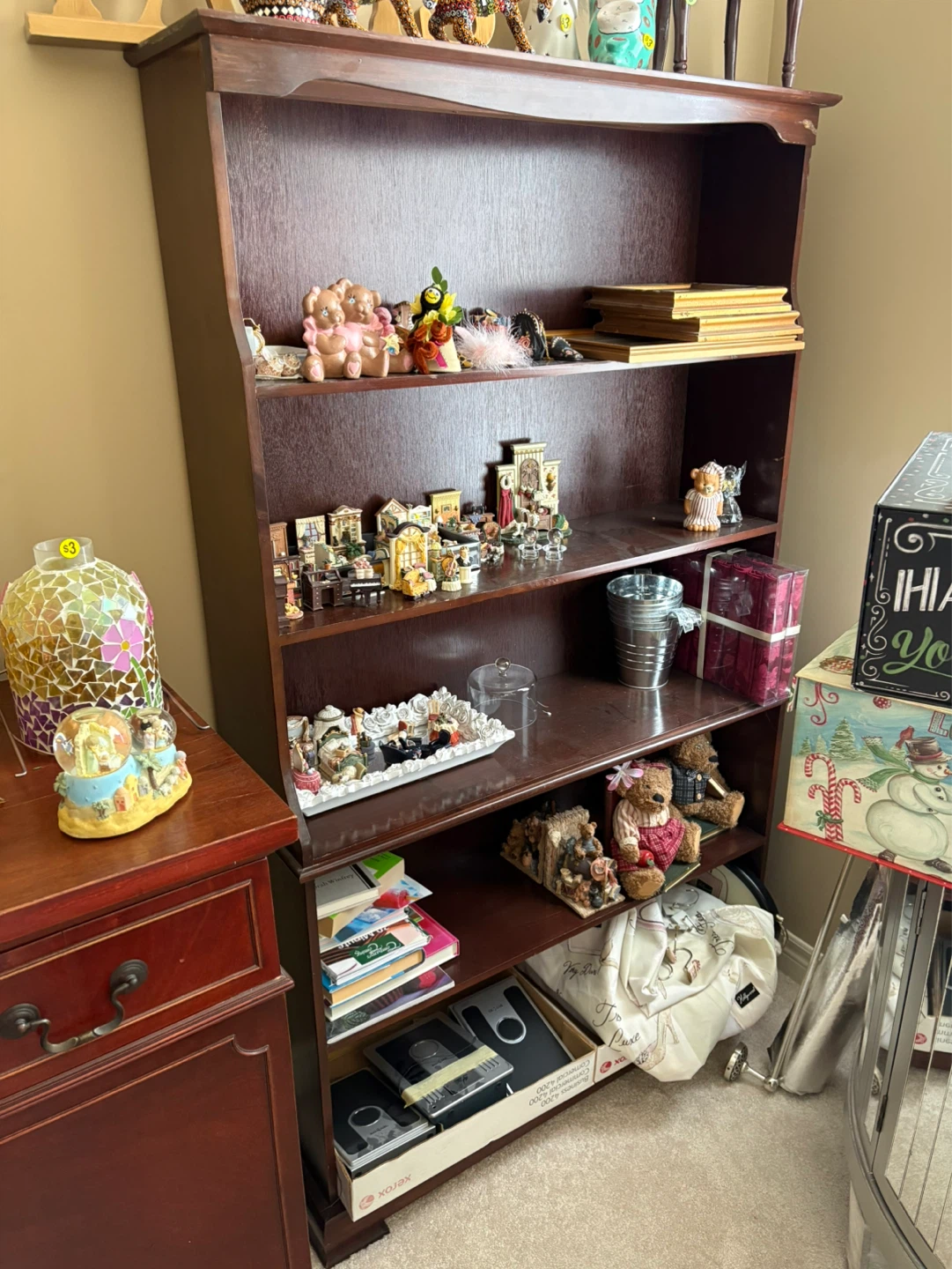 Dark Brown Wood Bookshelf