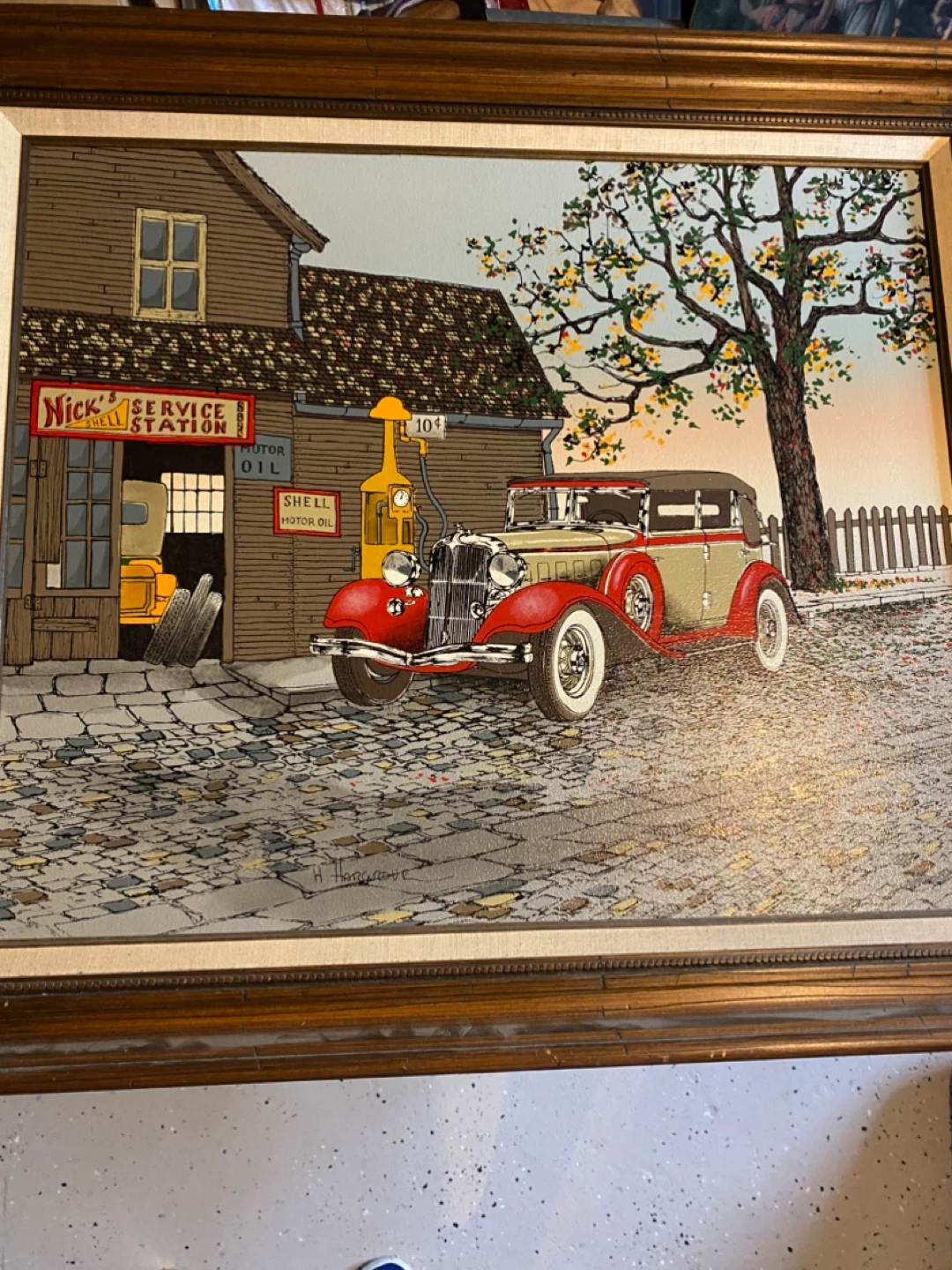 Hargrove large “Nicks service station” print on canvas