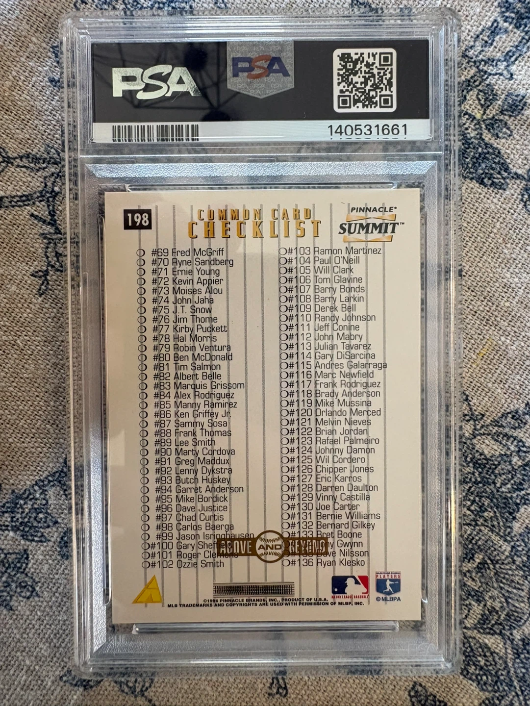1996 Summit Frank Thomas Baseball Card #198 - photo 3