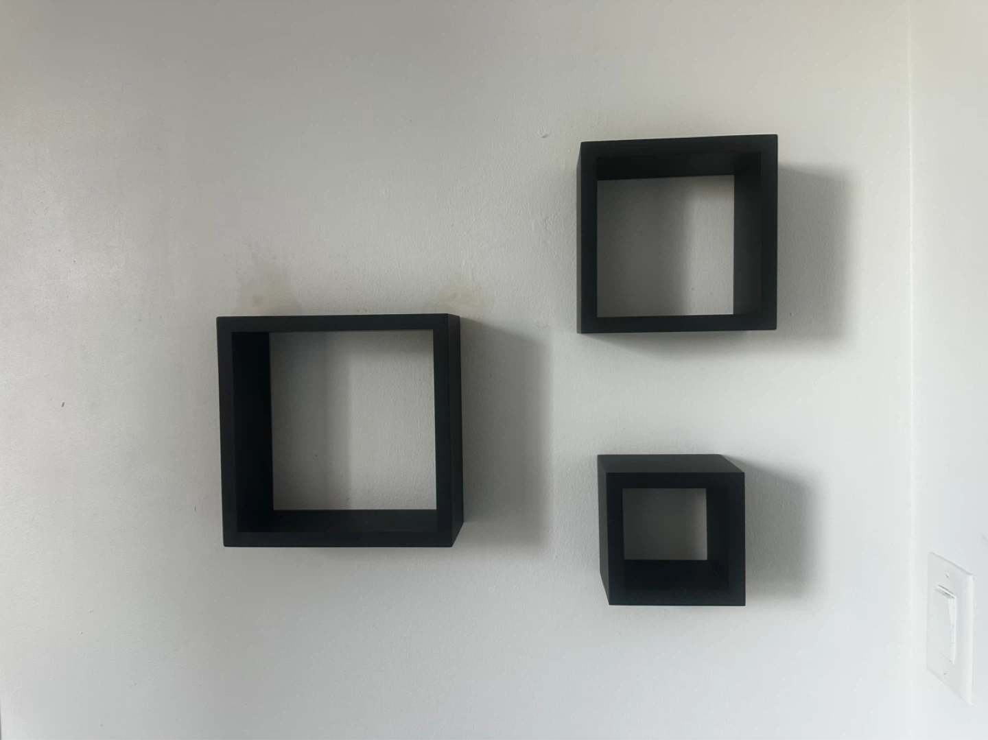 Set of 3 Black Cube Wall Shelves - photo 3