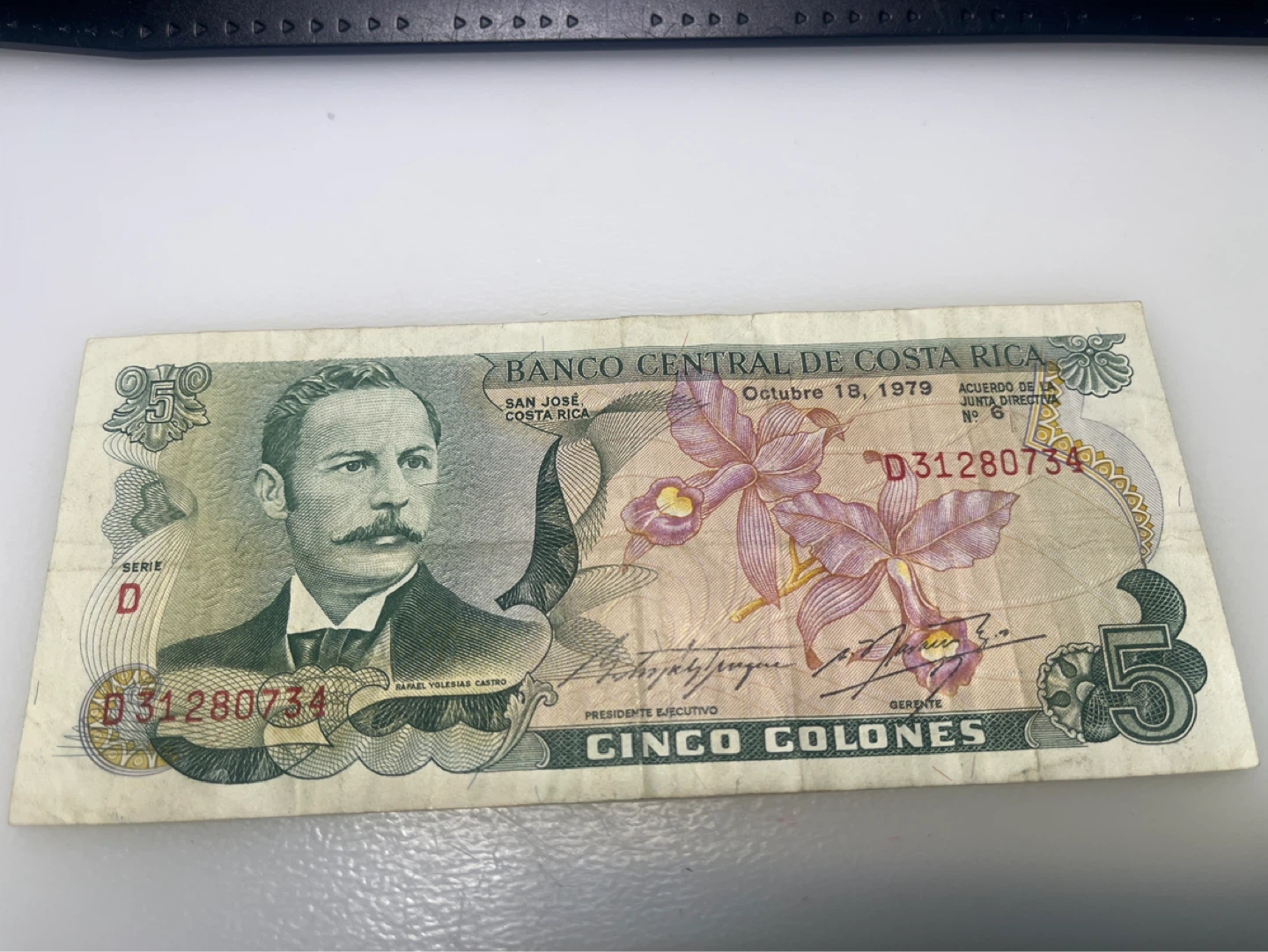 Costa Rica 5 Colones Banknote - 1979 - photo 2