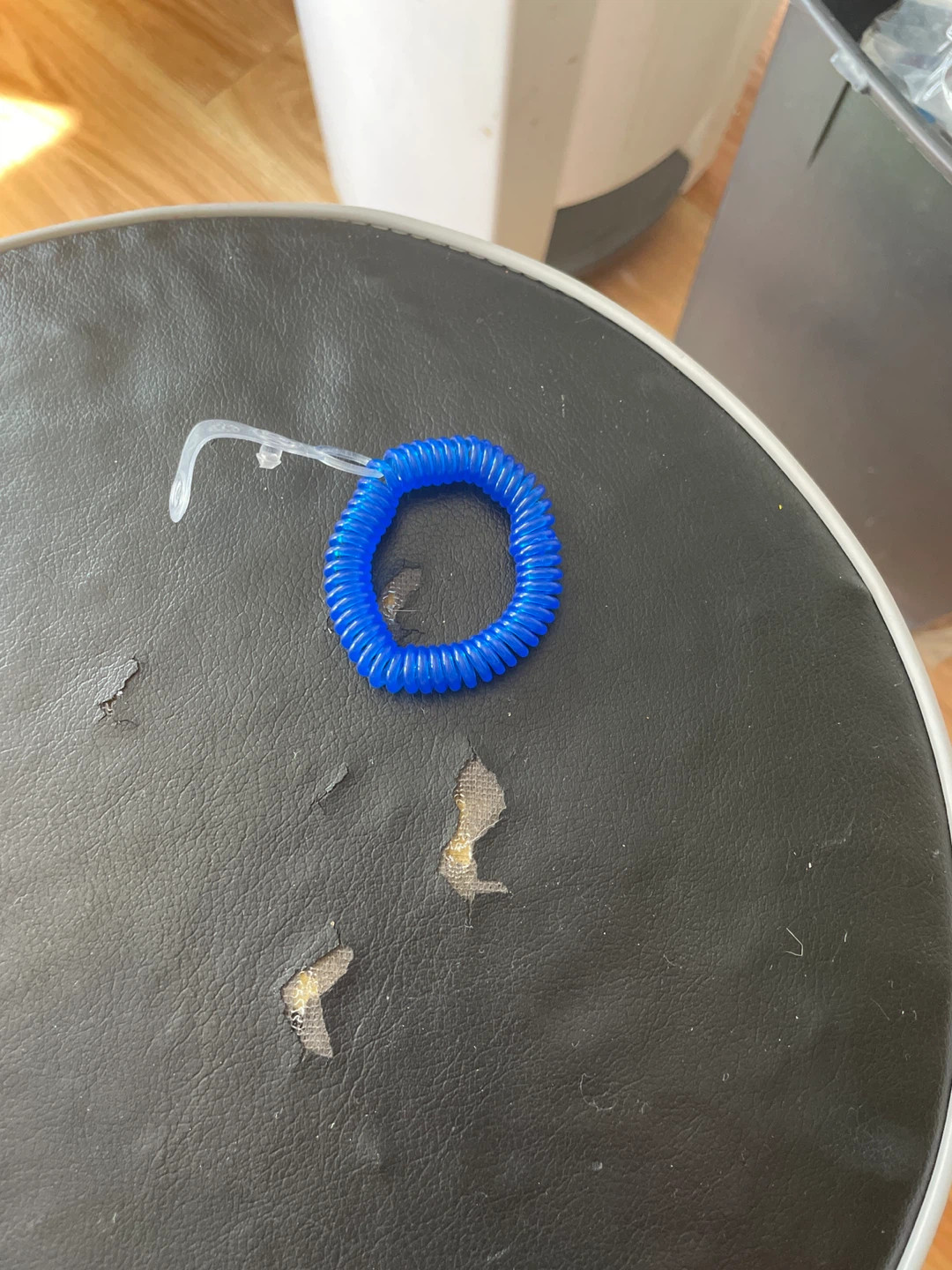 Blue Coil Wristband with Clip