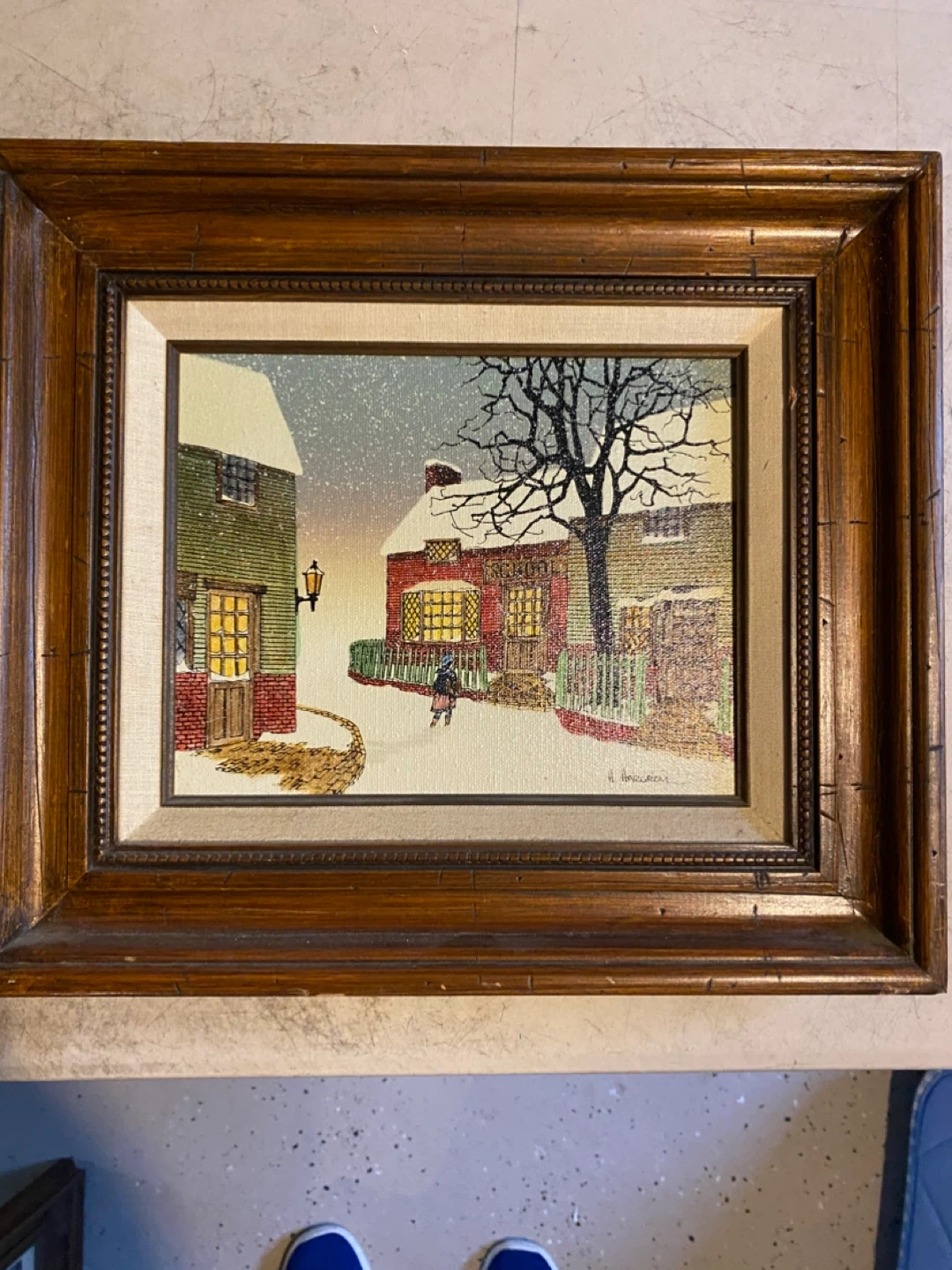 Framed Winter Scene Print. Hargrove